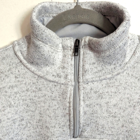 Thread & Supply Quarter Zip Pullover size Large Light Heathered Gray - Picture 4 of 9